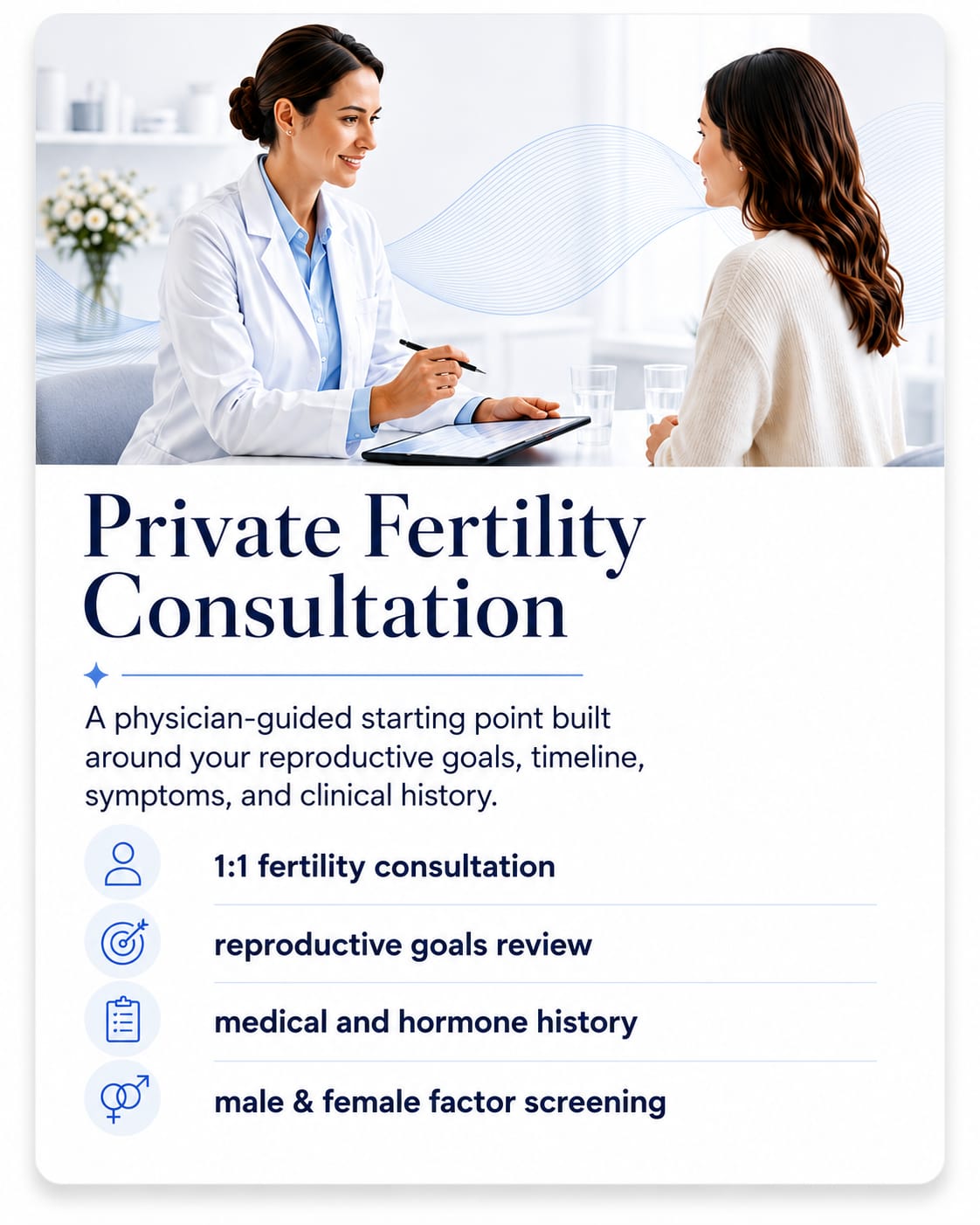 Private fertility consultation through VIPeptide reproductive care