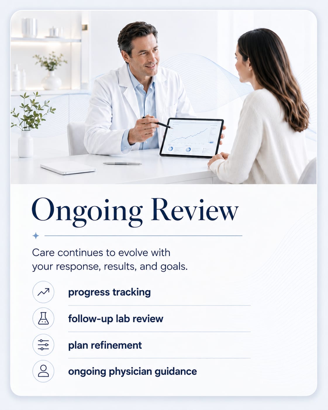 Ongoing physician review for VIPeptide precision health pathways