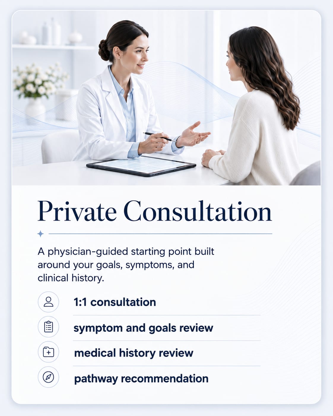 Private VIPeptide physician consultation in the UAE